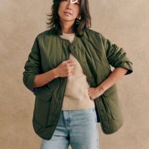 Sezane Farel Reversible Jacket - Khaki/Floral